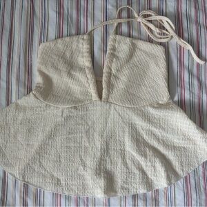 SHEIN Cream Halter Top